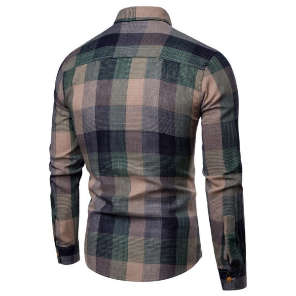 O1CN01Fdludc1WlH4RrjyU2_2217672972828-0-cib.jpg Foreign Trade Spring and Autumn New Men's Slim-fit Color Gradient Classic Plaid Long-sleeved Shirt Casual Youth Fashion