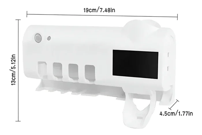 Soporte con Esterilizador UV y Dispensador de Pasta dental | Baño Más Higiénico y Ordenado