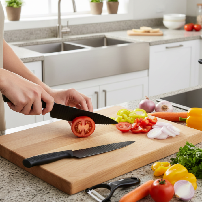 Set x5 Cuchillos Acanalados + Pela Papas