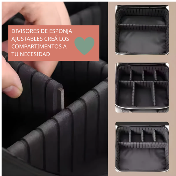 Maletín Organizador de Cosméticos con Espejo y Luz LED – Ideal para viajes