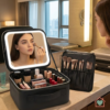 Maletín Organizador de Cosméticos con Espejo y Luz LED – Ideal para viajes