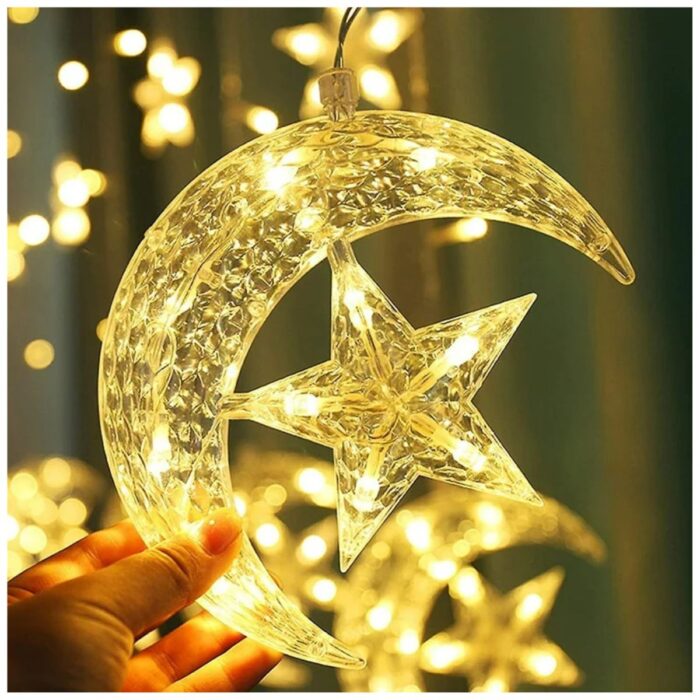 Guirnalda Cascada Estrella Luna LED 3M