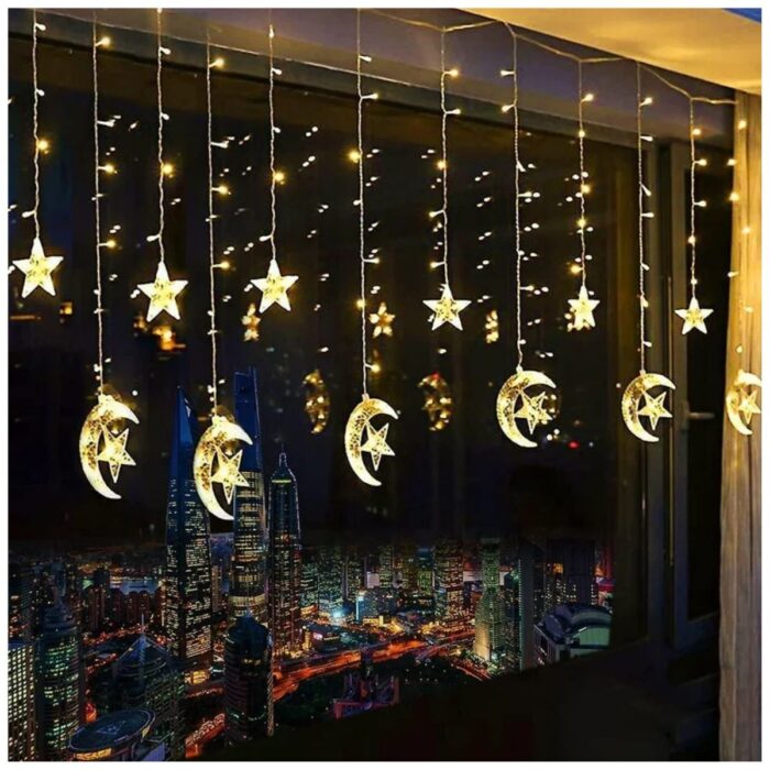 Guirnalda Cascada Estrella Luna LED 3M