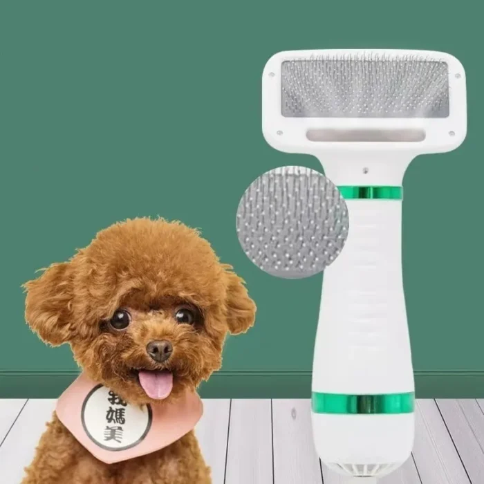 Peine Cepillo Secador 2 en 1 para Mascotas