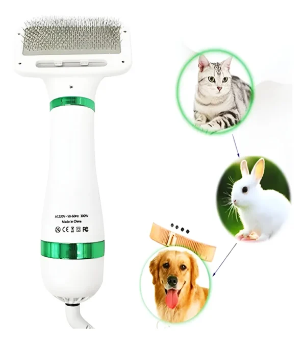 Peine Cepillo Secador 2 en 1 para Mascotas