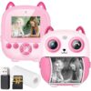 Mini Cámara Impresora Gato Rosa – Fotos Instantáneas