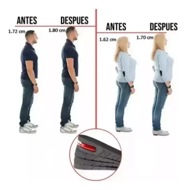 Plantillas Aumenta Estatura Unisex – Hasta 9 cm de Altura Extra