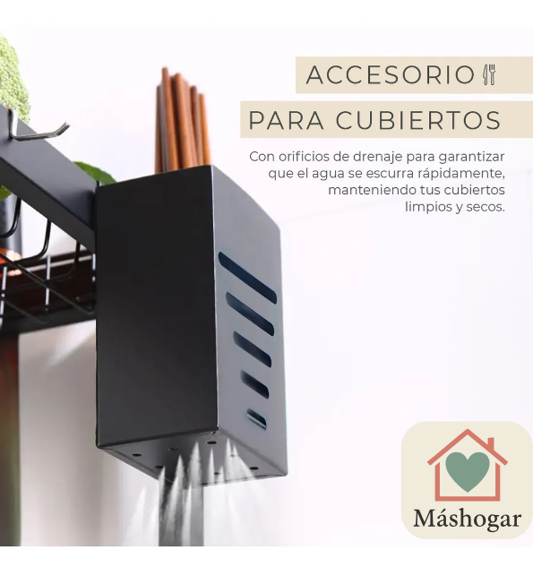Accesorio para cubiertos con orificios de drenaje