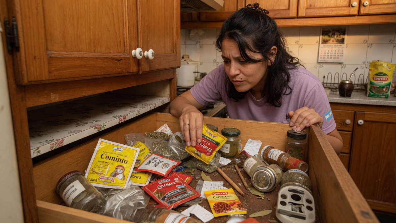 Antes: especias desordenadas